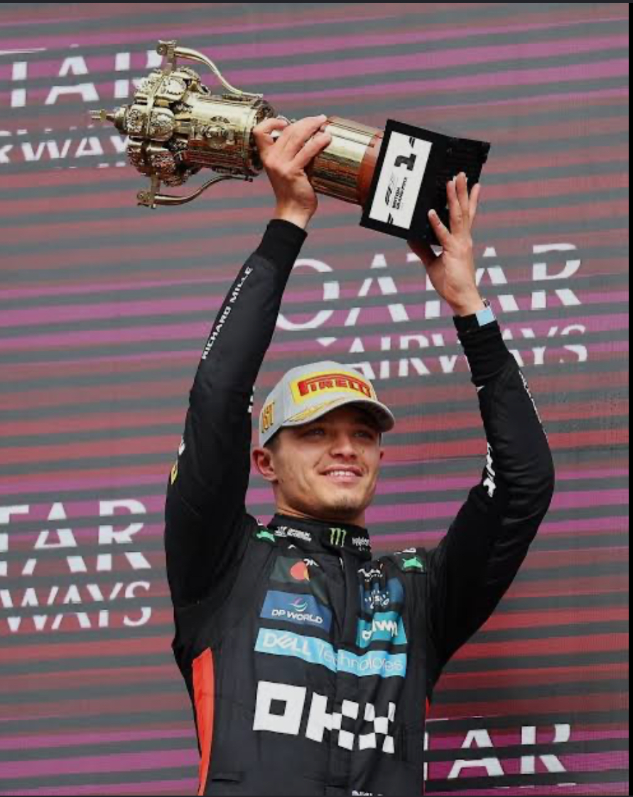 F1 podium celebration at the British Grand Prix